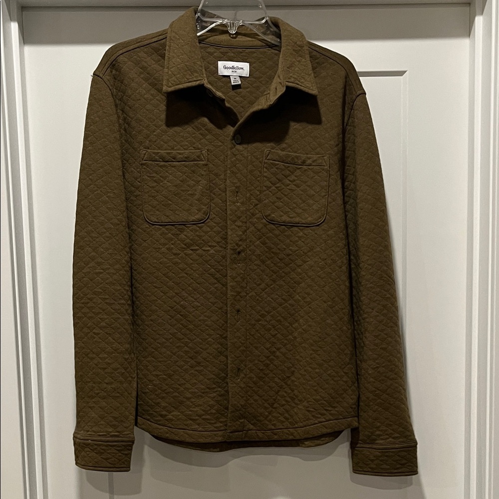Goodfellow & Co Quilted Olive Green Lightweight Shirt Jacket